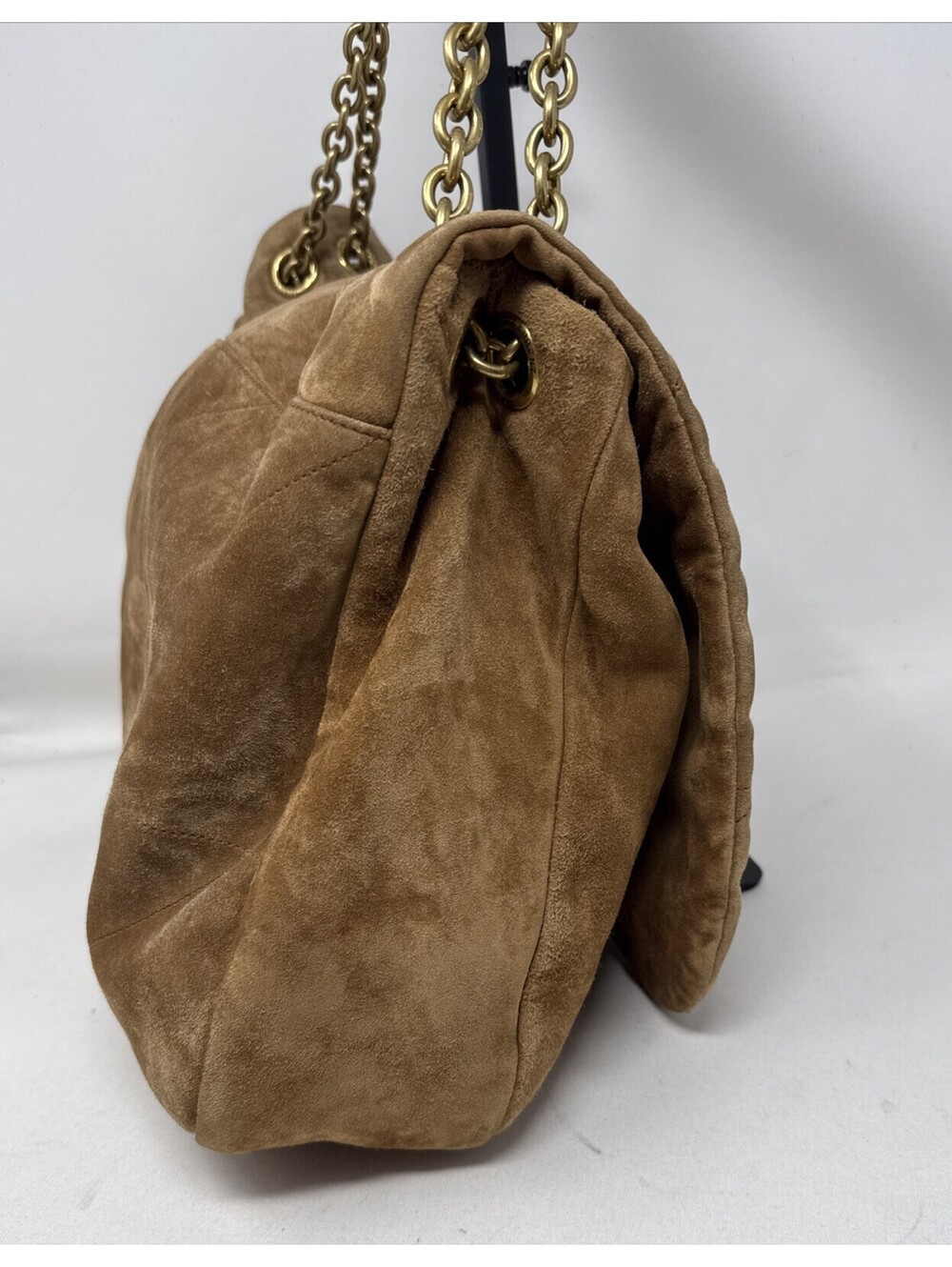 Saint Laurent YSL Maxi 4.3 JAMIE SUEDE GOLDEN LEAF COA - Picture 6 of 15